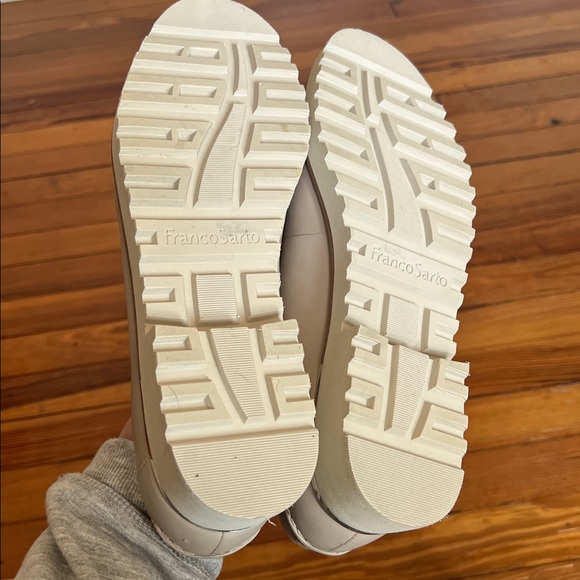 Franco Sarto Preppy Cedra Leather Lug Sole Loafers - Beige/Off-White 8.5 - Picture 7 of 8